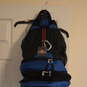Blue and Black Men's Backpack
